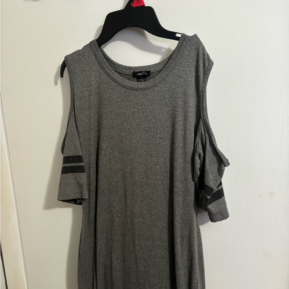 Grey off the shoulder dress